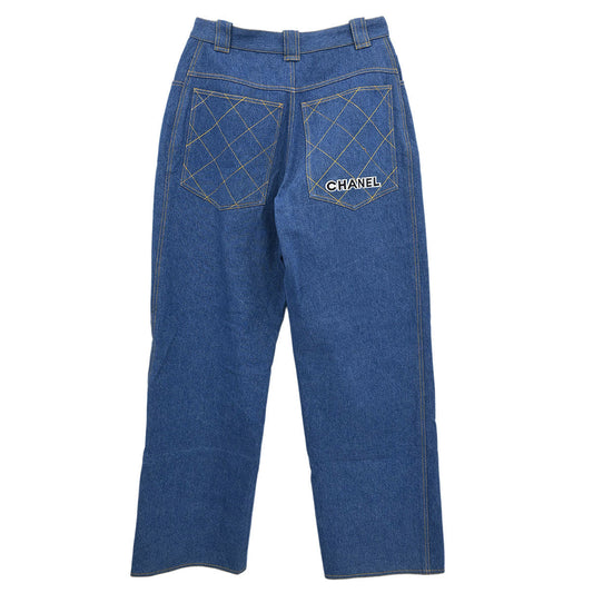 Chanel Long Denim Pants Blue #38