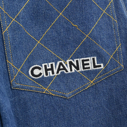 Chanel Long Denim Pants Blue #38