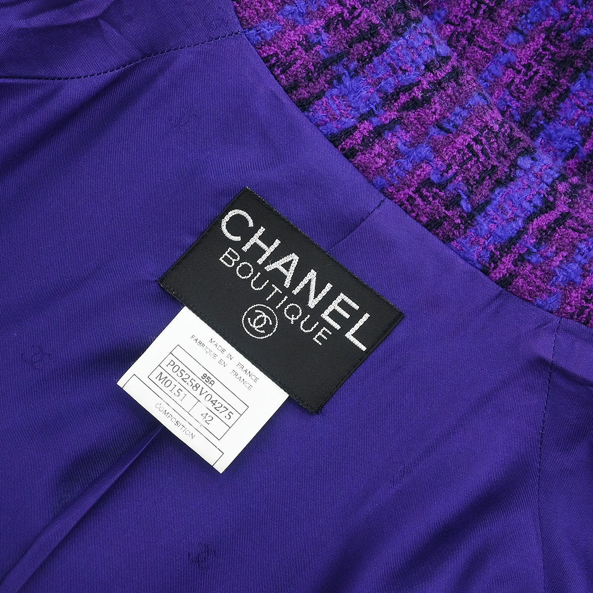 Chanel 1995 Jacket Coat Purple #42