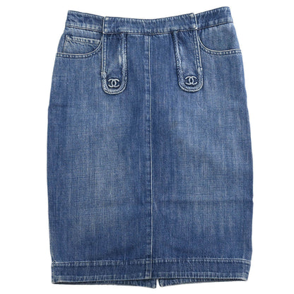 Chanel 2008 Denim Skirt Blue #36