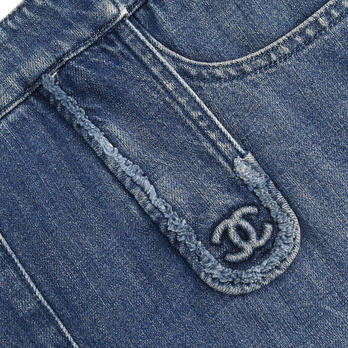 Chanel 2008 Denim Skirt Blue #36