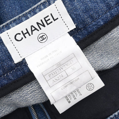 Chanel 2008 Denim Skirt Blue #36