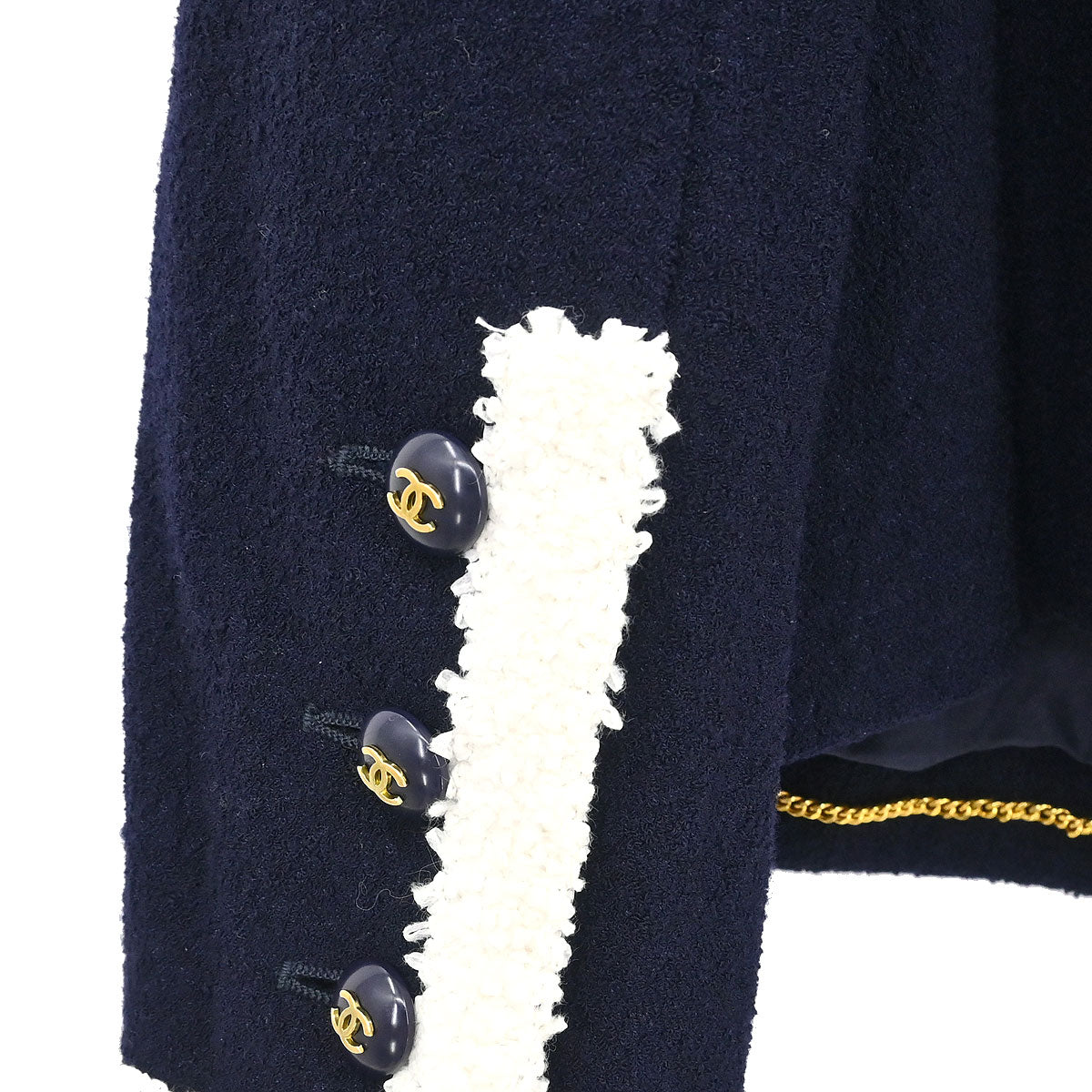 Chanel 1995 Collarless Jacket Navy #44