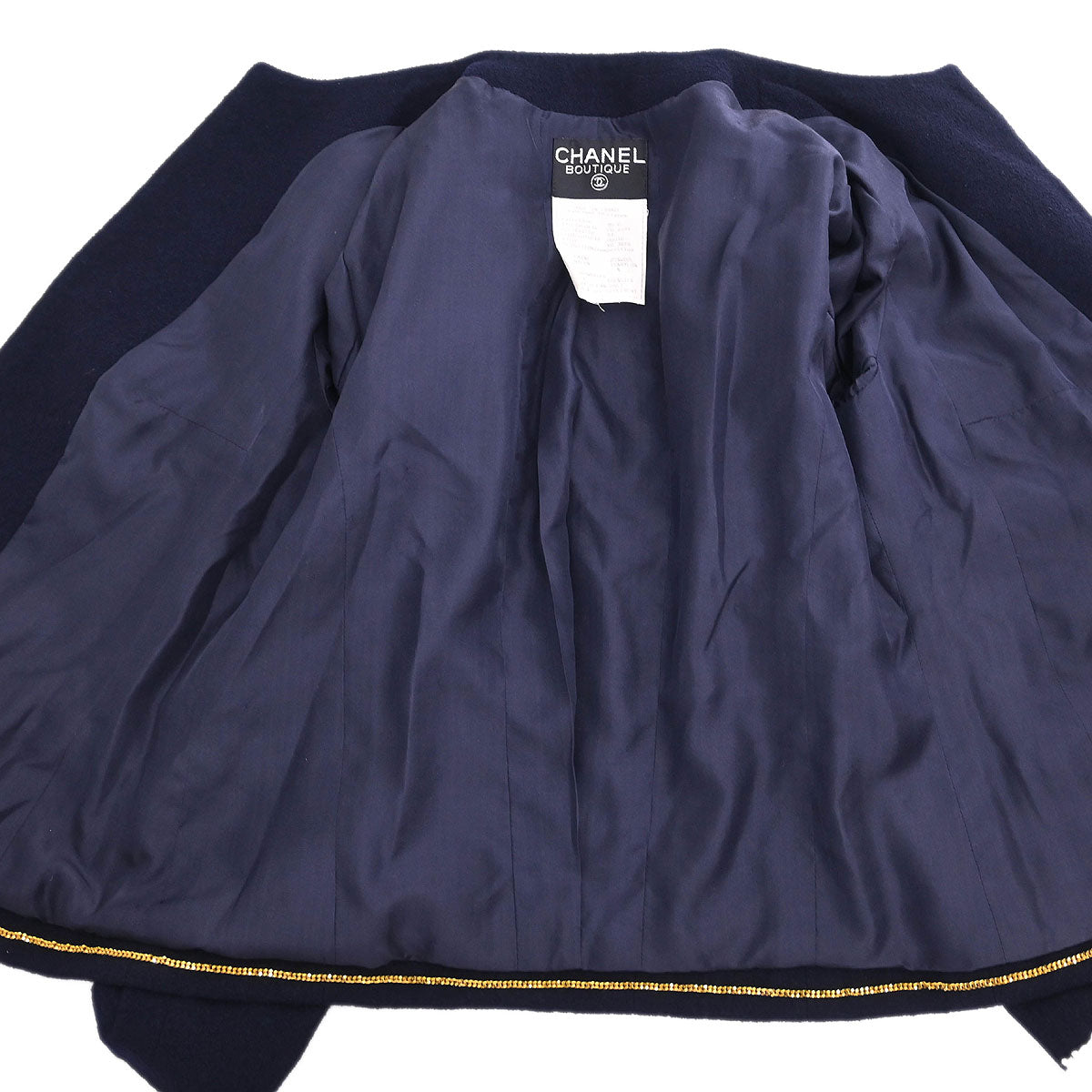 Chanel 1995 Collarless Jacket Navy #44