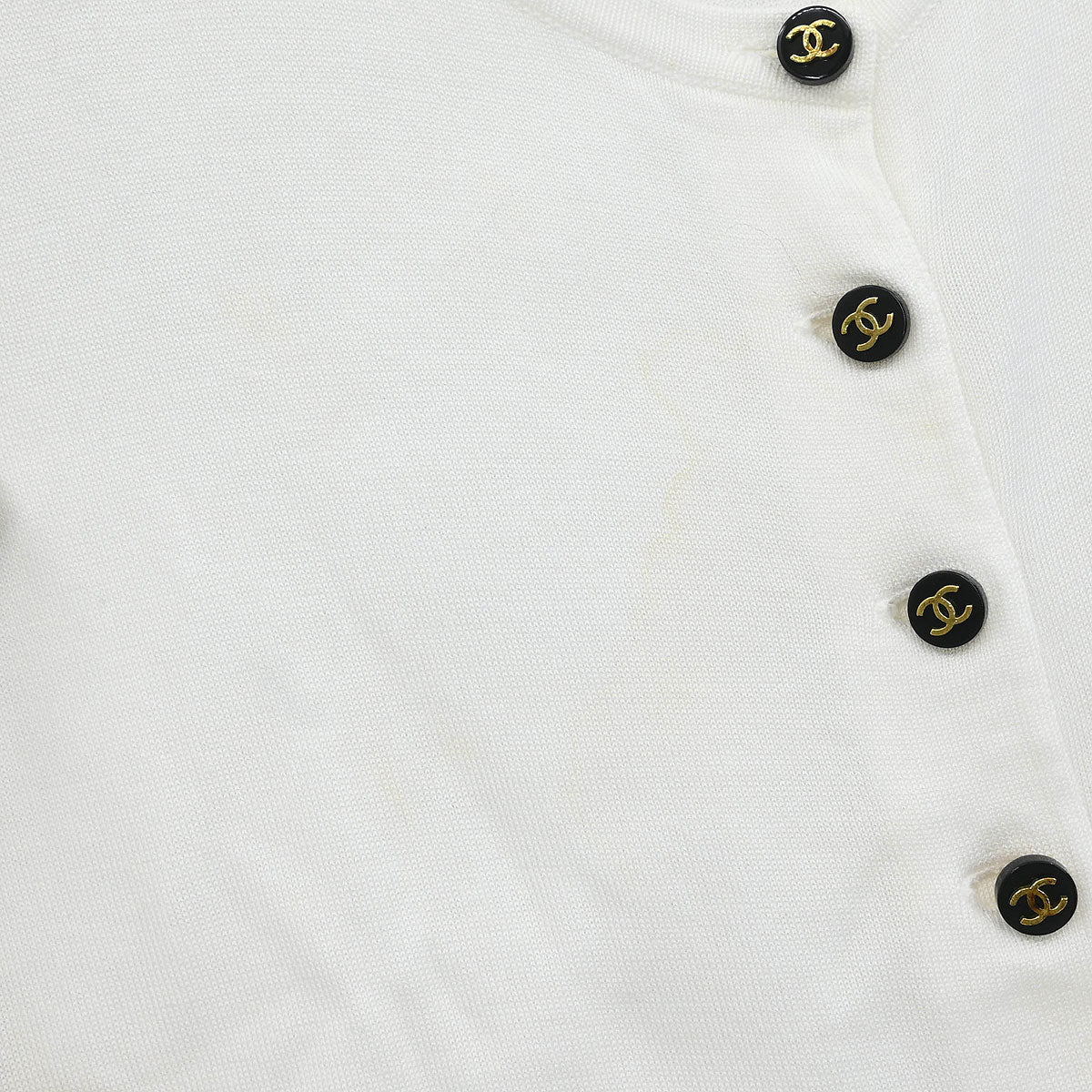 Chanel Short Sleeve Cardigan White #36