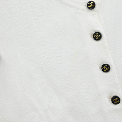 Chanel Short Sleeve Cardigan White #36