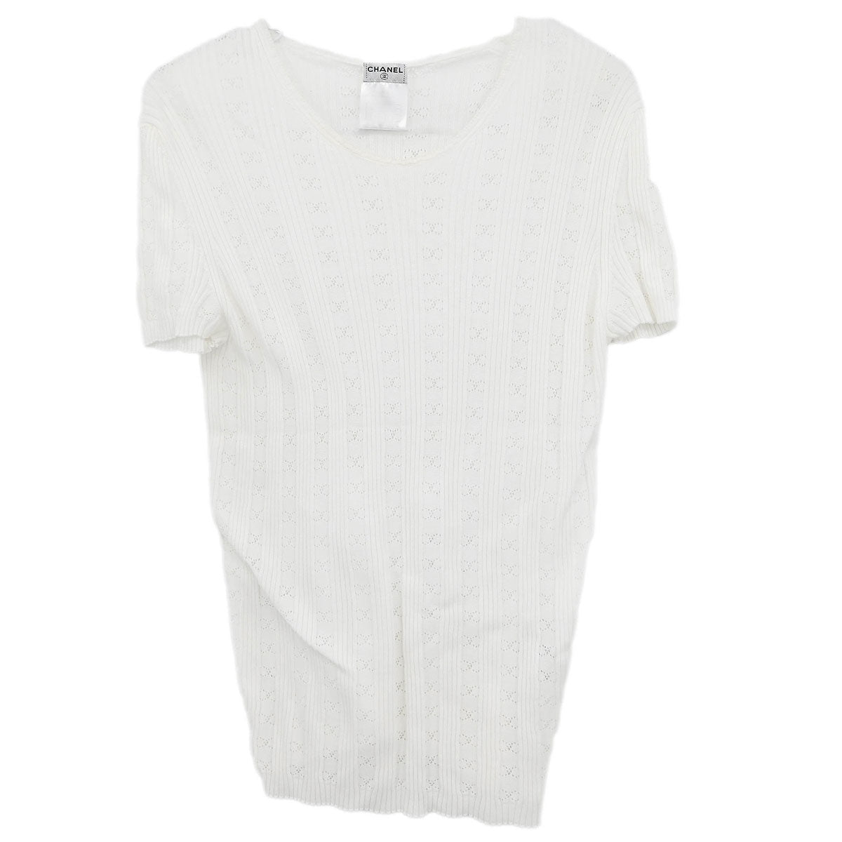 Chanel 1999 Short Sleeve Top White #42