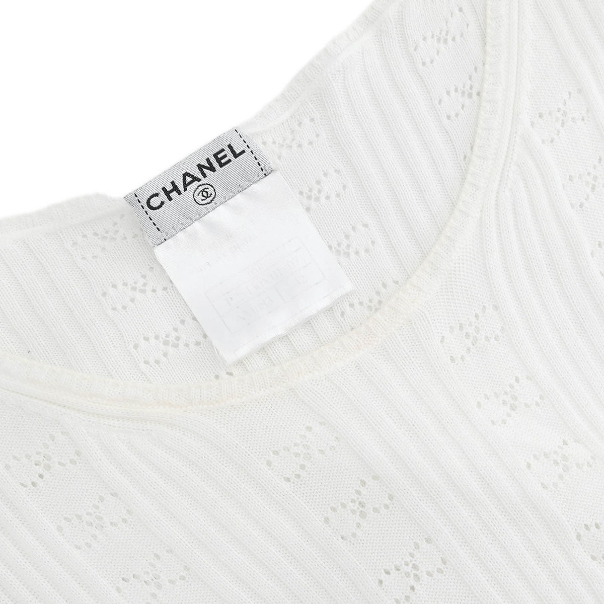 Chanel 1999 Short Sleeve Top White #42