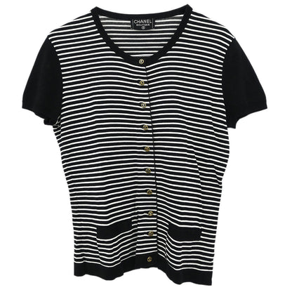 Chanel Short Sleeve Cardigan Black #38