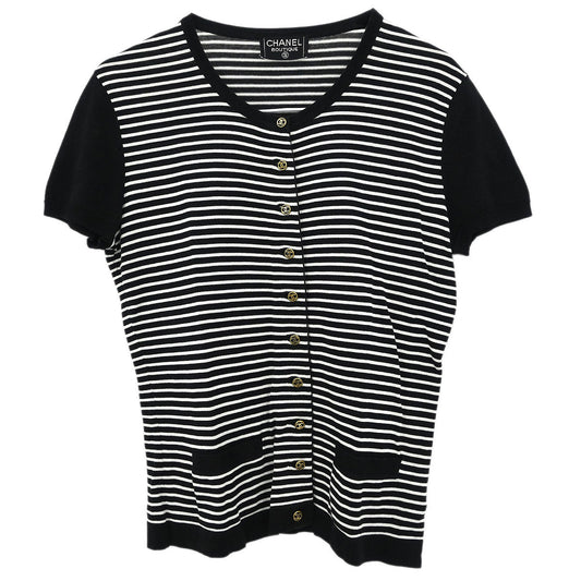 Chanel Short Sleeve Cardigan Black #38