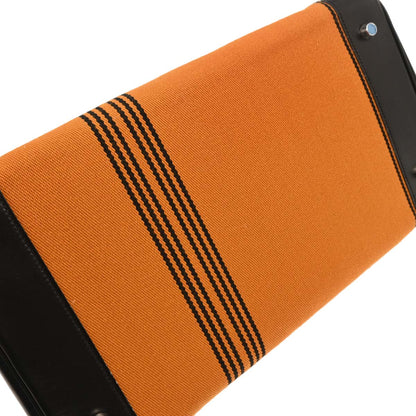 Hermes Black Orange Box Calf Potamos Haut a Courroies 36 Handbag