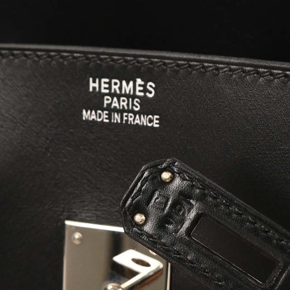 Hermes Black Orange Box Calf Potamos Haut a Courroies 36 Handbag
