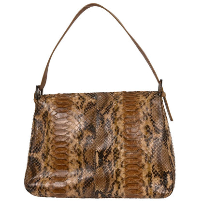 Fendi * Brown Python Mamma Baguette Handbag