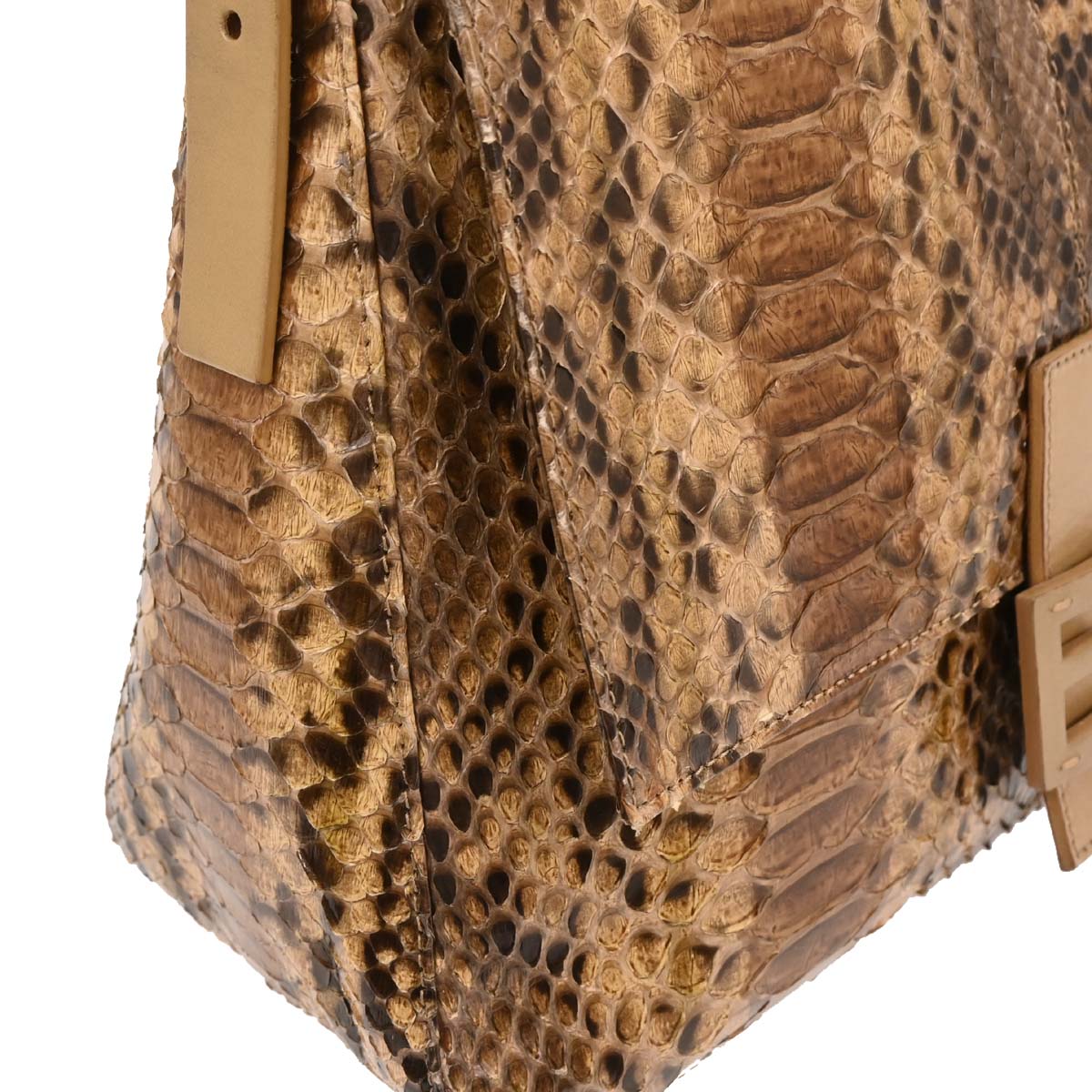 Fendi * Brown Python Mamma Baguette Handbag