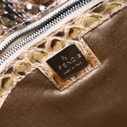 Fendi * Brown Python Mamma Baguette Handbag