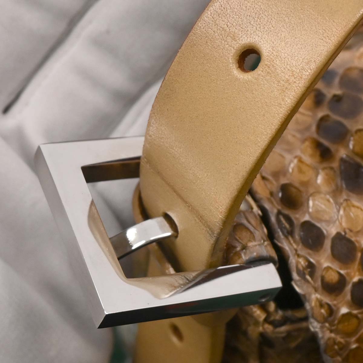 Fendi * Brown Python Mamma Baguette Handbag