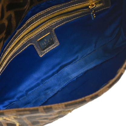 Fendi Gold Embroidered Zucca Baguette Handbag