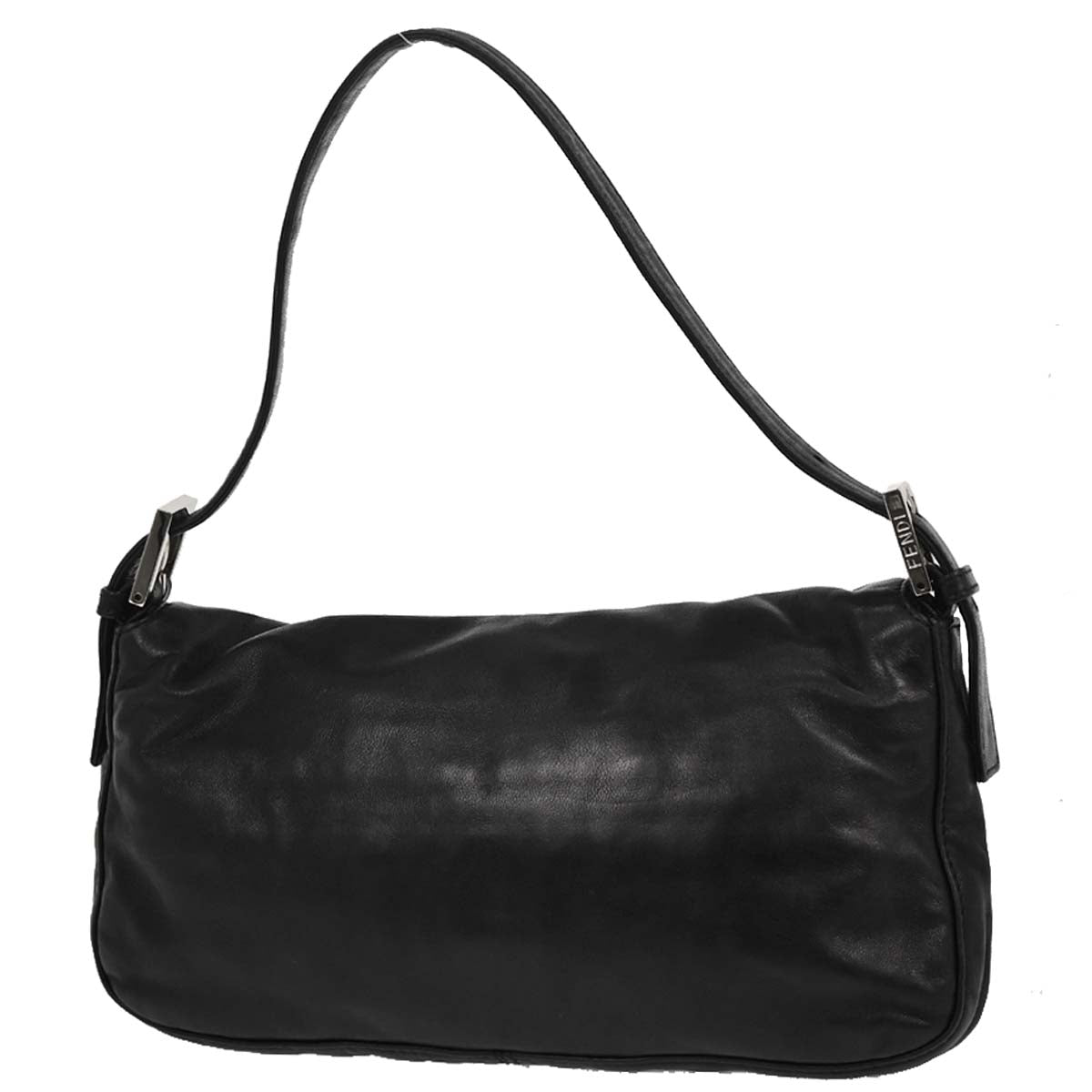 Fendi Black Lambskin Baguette Handbag