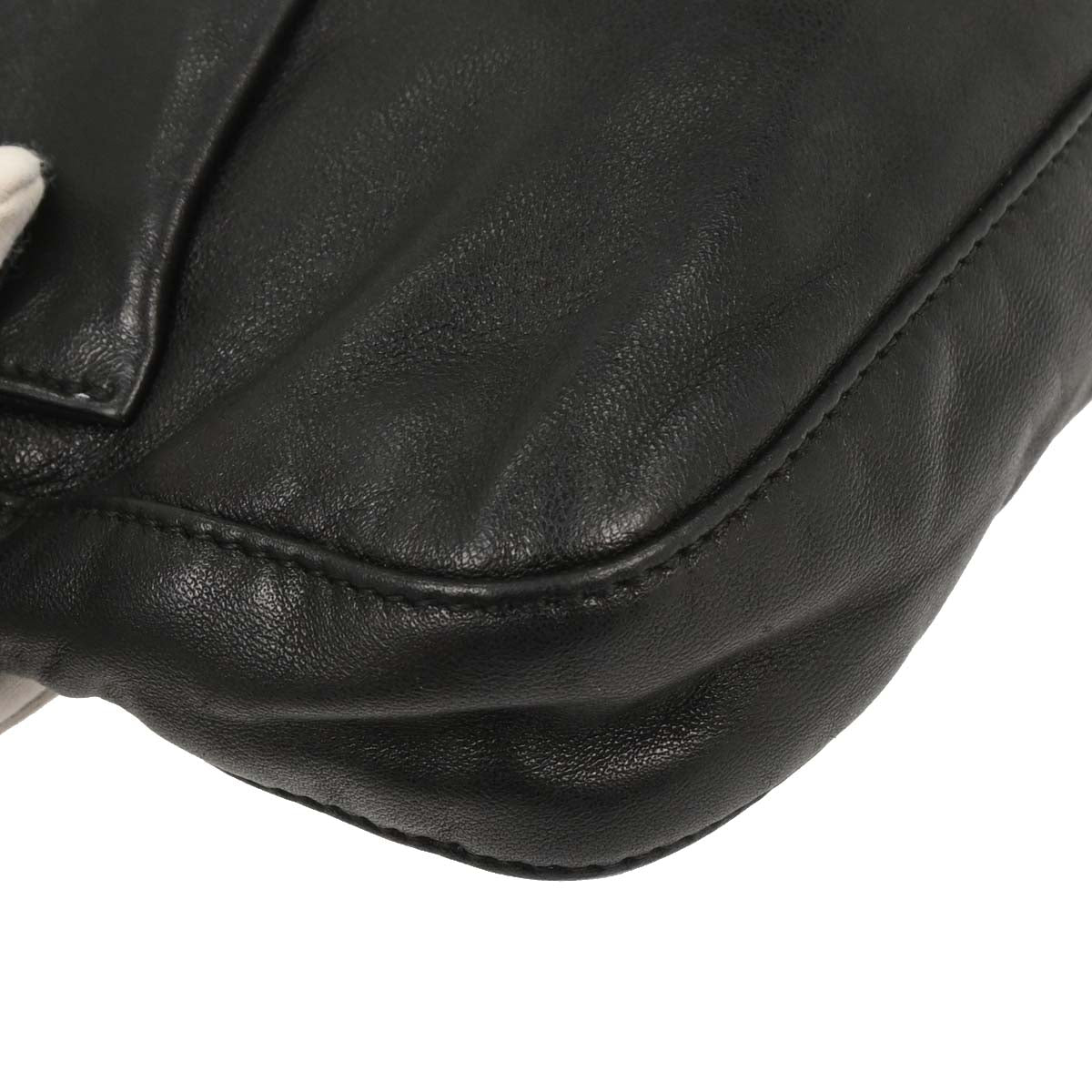 Fendi Black Lambskin Baguette Handbag