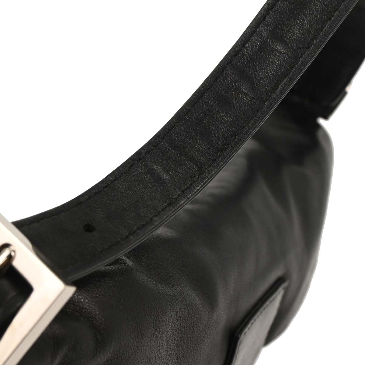 Fendi Black Lambskin Baguette Handbag