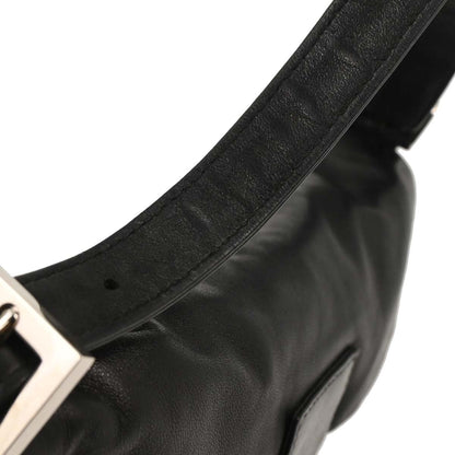 Fendi Black Lambskin Baguette Handbag