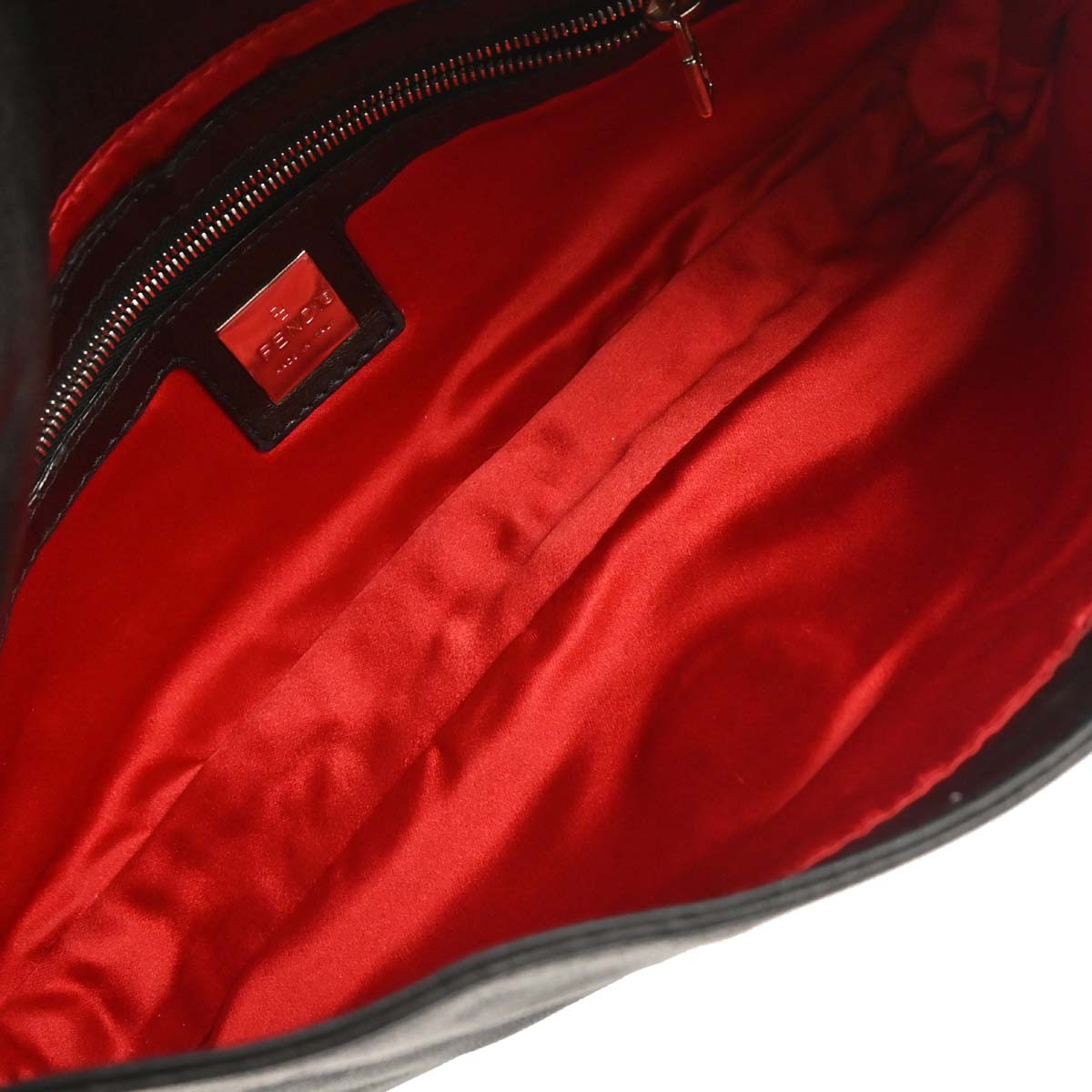 Fendi Black Lambskin Baguette Handbag