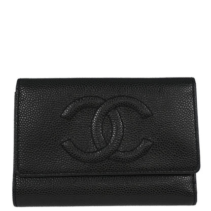 Chanel Black Caviar Trifold Wallet