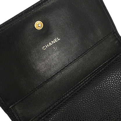 Chanel Black Caviar Trifold Wallet
