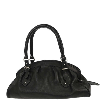 Christian Dior Black Leather My Dior Frame Bowling Handbag