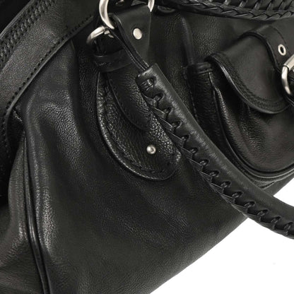 Christian Dior Black Leather My Dior Frame Bowling Handbag