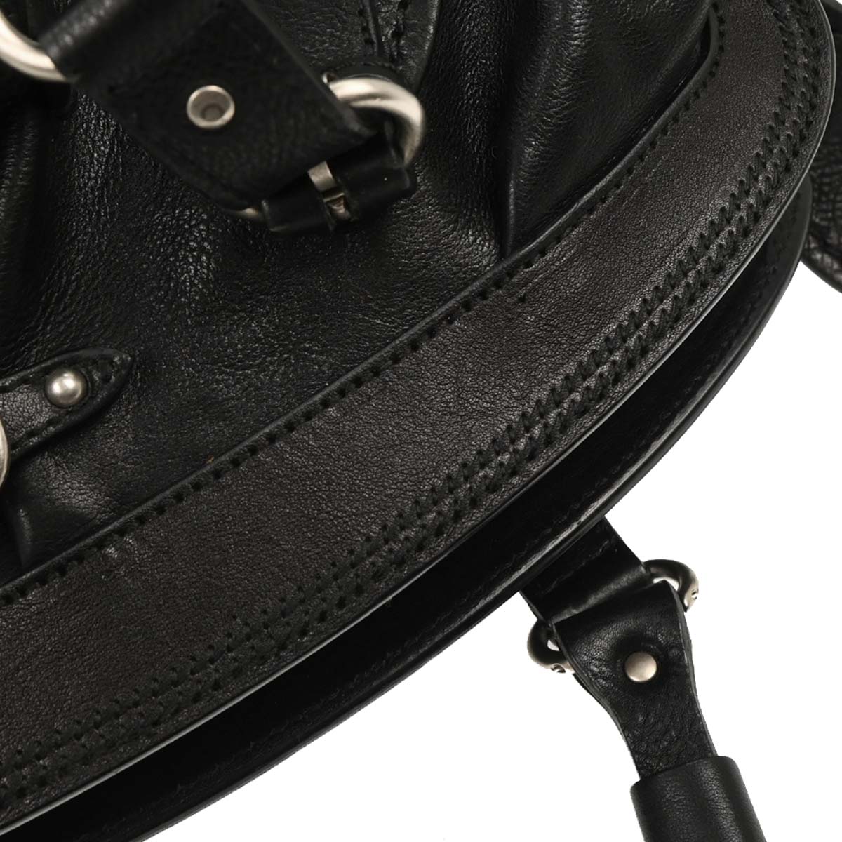 Christian Dior Black Leather My Dior Frame Bowling Handbag