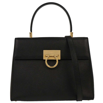 Salvatore Ferragamo Black Gancini 2way Shoulder Handbag