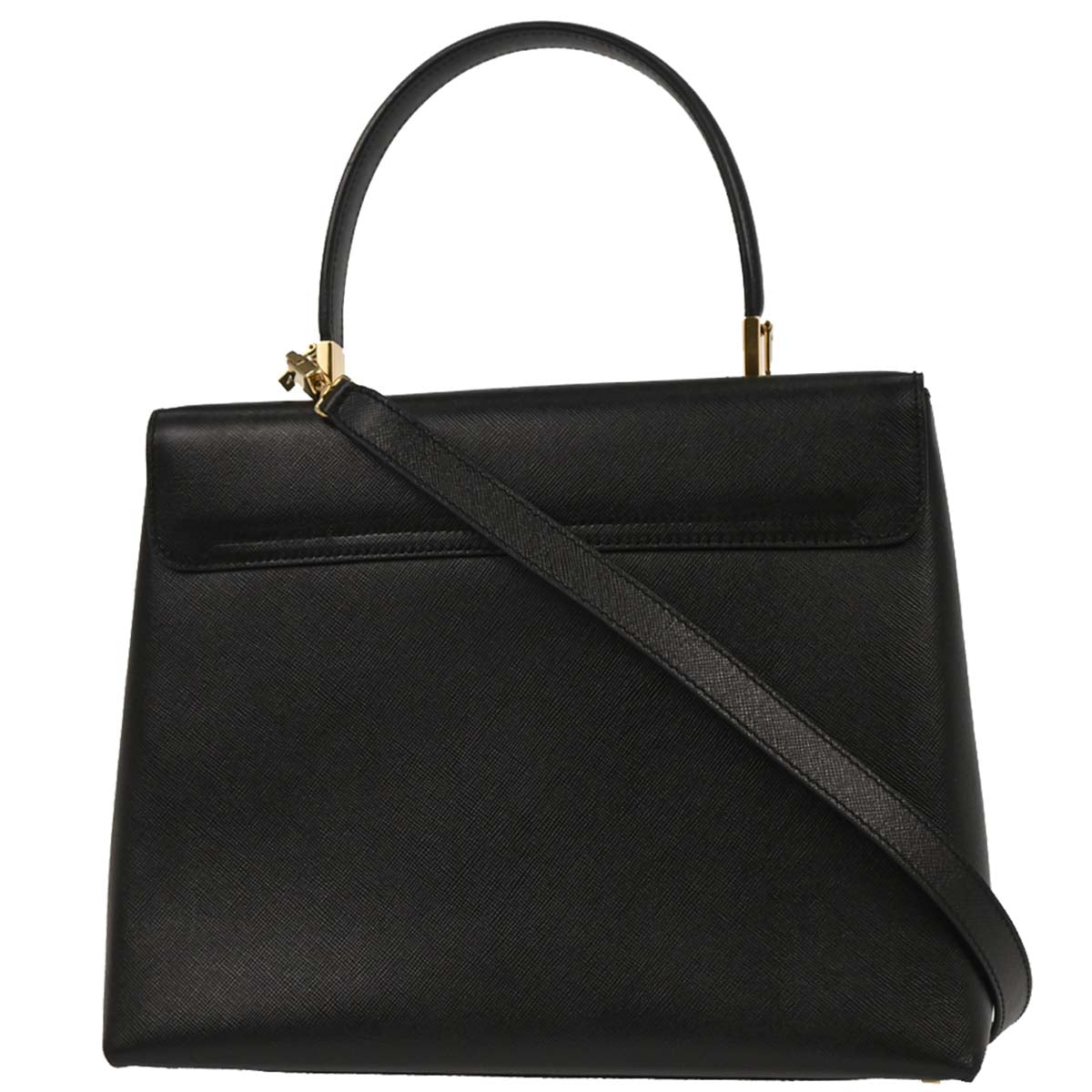 Salvatore Ferragamo Black Gancini 2way Shoulder Handbag