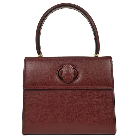 Cartier Bordeaux Leather Handbag
