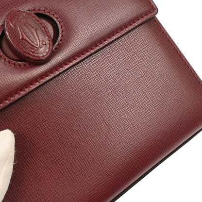 Cartier Bordeaux Leather Handbag