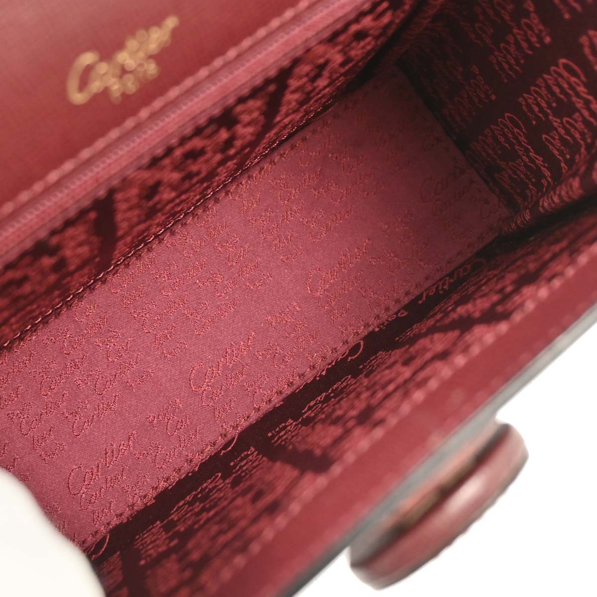 Cartier Bordeaux Leather Handbag