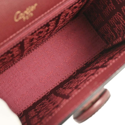 Cartier Bordeaux Leather Handbag