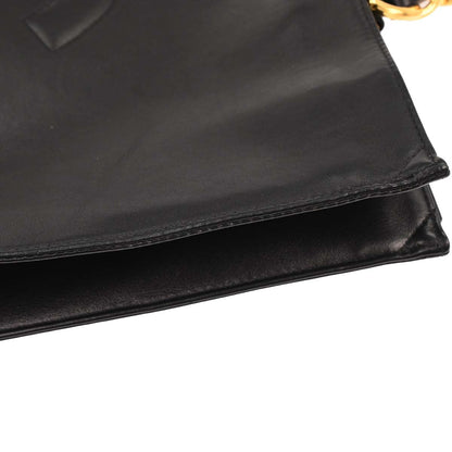 Chanel 1994-1996 Black Lambskin Tote Chain Handbag