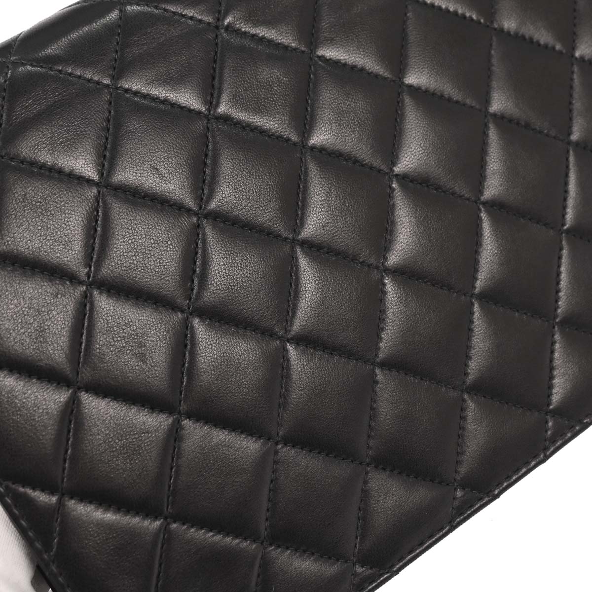 Chanel 2003-2004 Black Lambskin Turnlock Small Half Flap Shoulder Bag