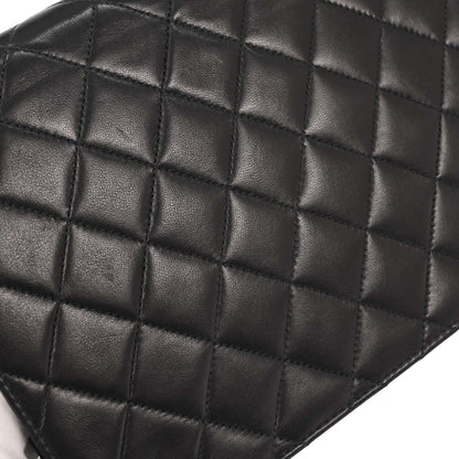 Chanel 2003-2004 Black Lambskin Turnlock Small Half Flap Shoulder Bag