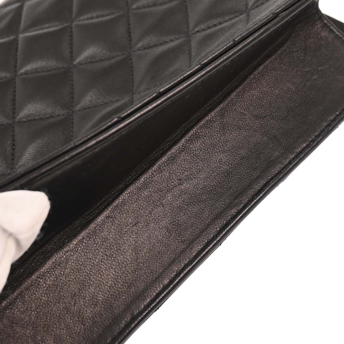 Chanel 2003-2004 Black Lambskin Turnlock Small Half Flap Shoulder Bag