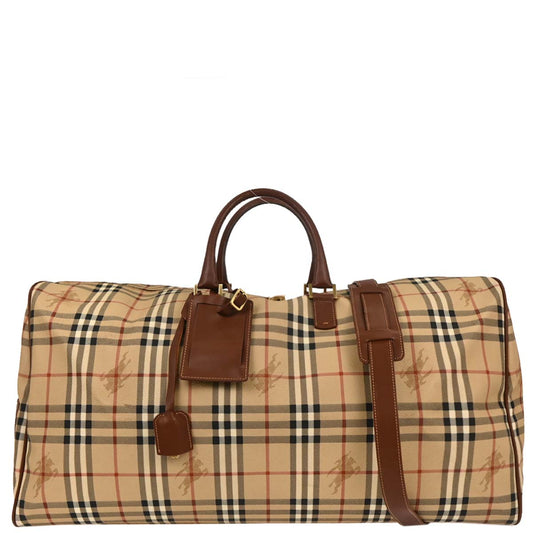 Burberry Beige PVC House Check Duffle 2way Shoulder Handbag