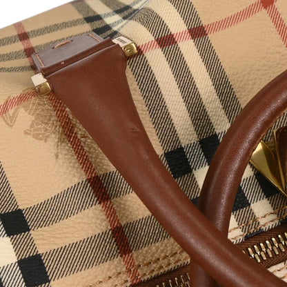 Burberry Beige PVC House Check Duffle 2way Shoulder Handbag