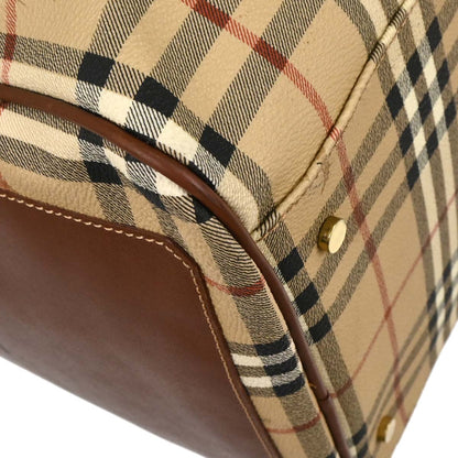 Burberry Beige PVC House Check Duffle 2way Shoulder Handbag