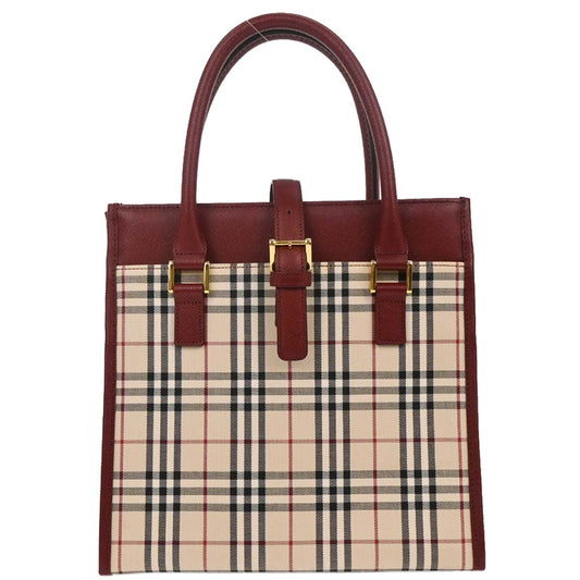 Burberry Beige Bordeaux Burberry Check Tote Bag