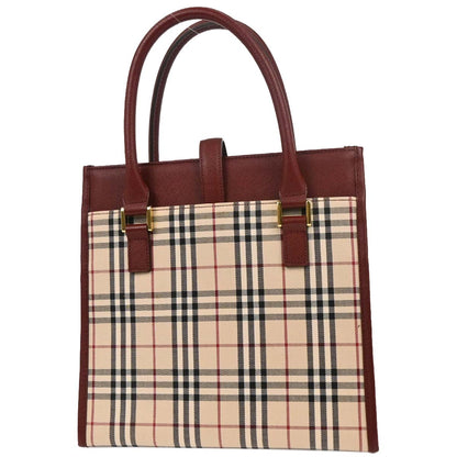 Burberry Beige Bordeaux Burberry Check Tote Bag