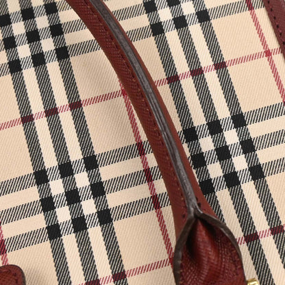 Burberry Beige Bordeaux Burberry Check Tote Bag