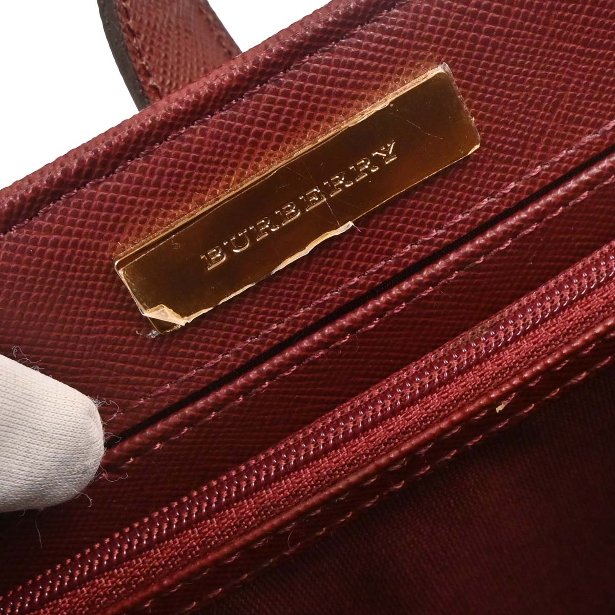 Burberry Beige Bordeaux Burberry Check Tote Bag
