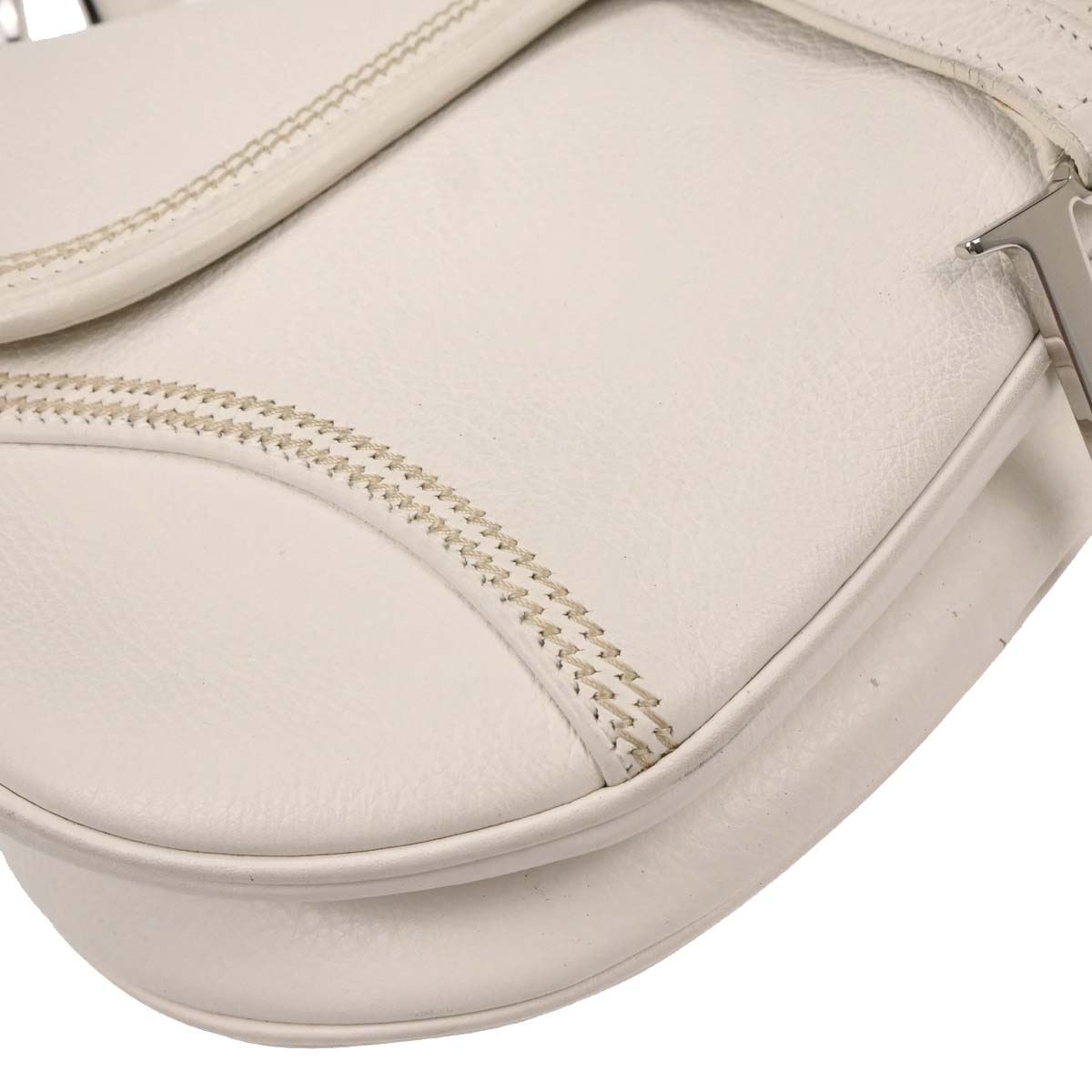 Christian Dior 2006 White Leather Saddle Handbag