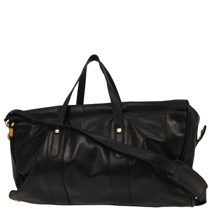 Loewe Black Leather 2way Shoulder Duffle Handbag